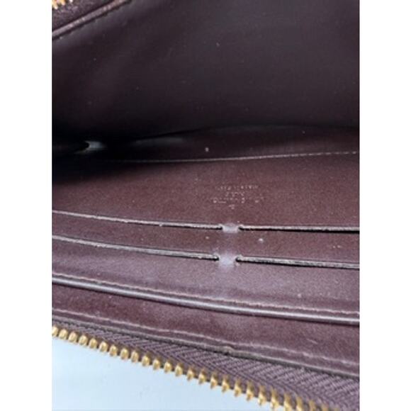 LOUIS VUITTON Merlot Monogram Patton Leather Zip Continental Wallet*purple EUC - Picture 11 of 15